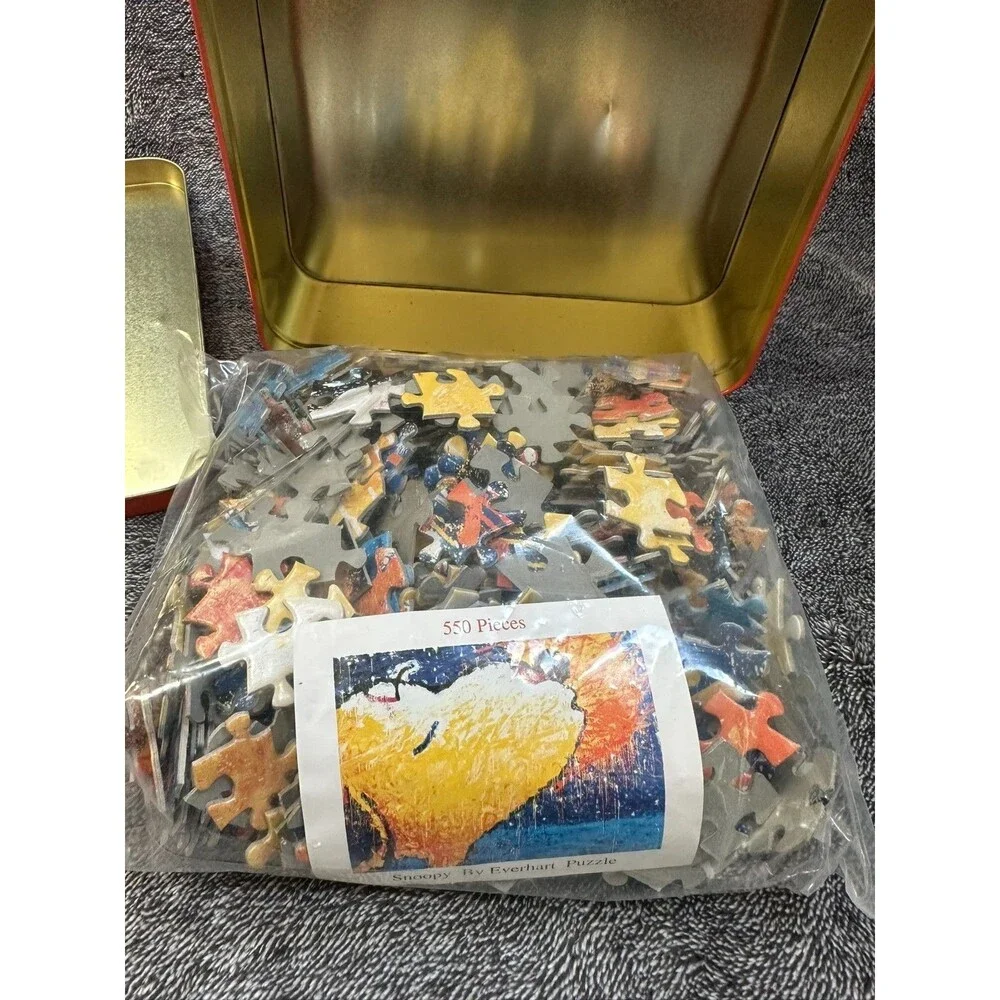 Vintage Snoopy Peanuts 550 Piece Jigsaw Puzzle Collector Series #3 Tin NIB